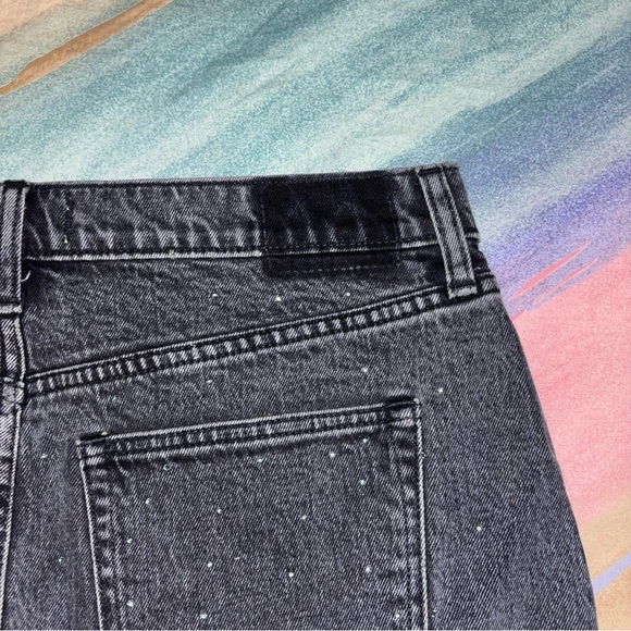 Abercrombie & fitch rhinestone high rise gray denim skirt womens size 12 / 31 - Picture 4 of 7